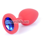 Анальна пробка із синім кристалом Exclusivity Jewellery Silicon Plug S, світло-рожева - Фото №1
