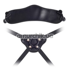 Трусики для страпона Lovetoy Orgazm Cozy Harness Series + 4 кольца, черные - Фото №1