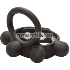 Эрекционное кольцо для члена Weighted Silicone Large C-Ring Ball Stretcher, черное - Фото №1