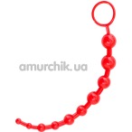 Анальная цепочка Black & Red Anal Beads, красная - Фото №1