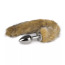 Анальная пробка с коричневым лисьим хвостиком Easy Toys Fox Tail Plug, серебряная - Фото №1