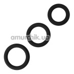 Набір ерекційних кілець Power Plus Cock Ring Series, чорний - Фото №1