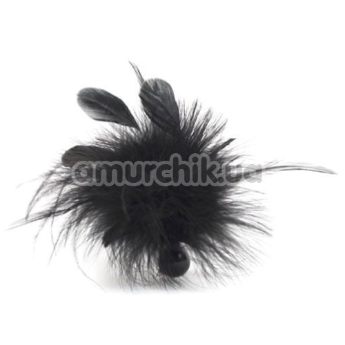 Перышко для ласк Bijoux Indiscrets Pom Pom Feather Tickler, черное - Фото №1