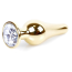 Анальная пробка с прозрачным кристаллом Boss Series Exclusivity Jewellery Gold Plug, золотая - Фото №1