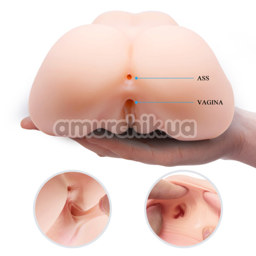 Штучна вагіна та анус з вібрацією Crazy Bull Dual Vagina and Ass Flesh Veronica, тілесна