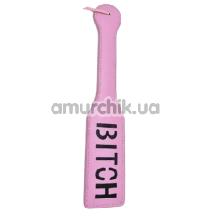 Шлепалка DS Fetish Paddle Bitch квадратная, розовая - Фото №1