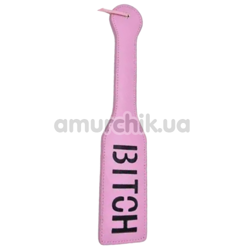 Шлепалка DS Fetish Paddle Bitch квадратная, розовая - Фото №1