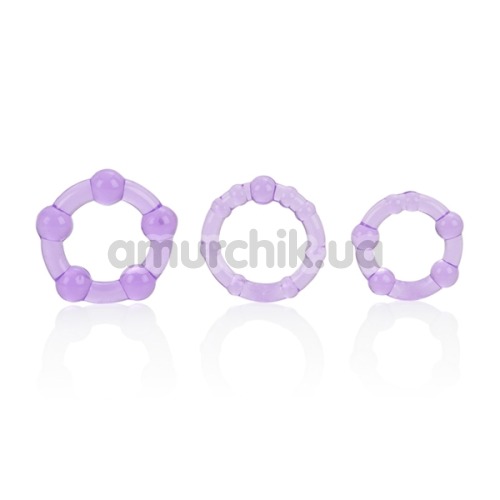 Набор эрекционных колец Silicone Island Rings фиолетовый, 3 шт - Фото №1