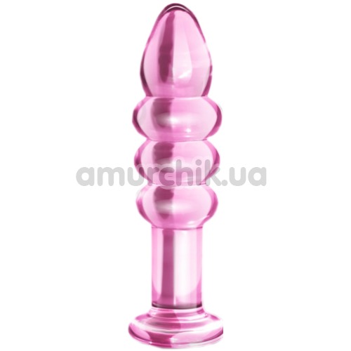 Анальна пробка Love Toy Glass Romance Dildo, рожева - Фото №1
