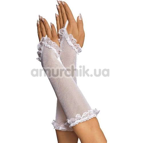 Рукавички Fishnet Gloves з облямівкою, білі