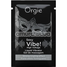 Возбуждающий гель с эффектом вибрации Orgie Sexy Vibe High Voltage Liquid Vibrator, 2 мл - Фото №1