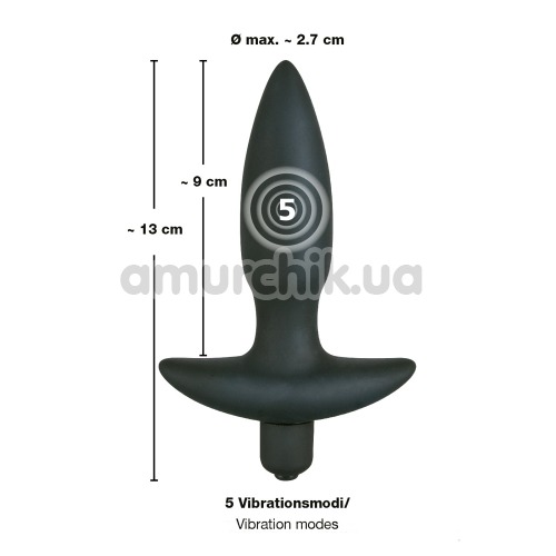 Анальная пробка с вибрацией Black Velvets Small Vibrating Plug