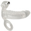 Насадка на пенис с вибрацией и кольцом для мошонки Crystal Clear Vibrating Sleeve With Ball Ring, прозрачная - Фото №1