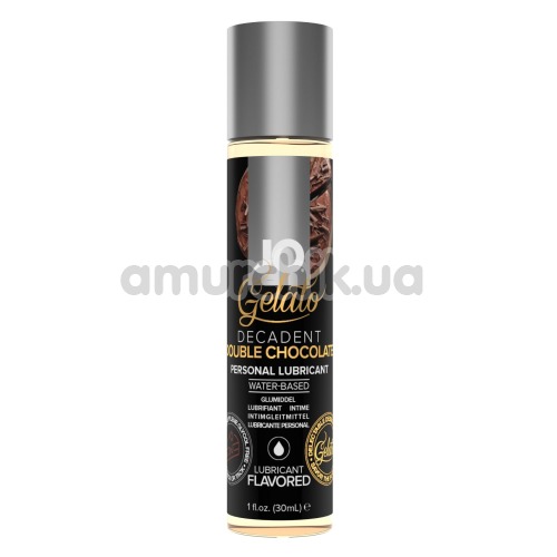 Оральний лубрикант JO Gelato Decadent Double Chocolate - подвійний шоколад, 30 мл - Фото №1