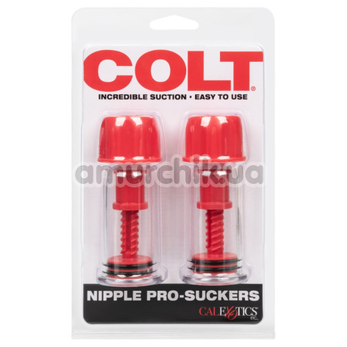 Вакуумные стимуляторы для сосков COLT Nipple Pro-Suckers, красные