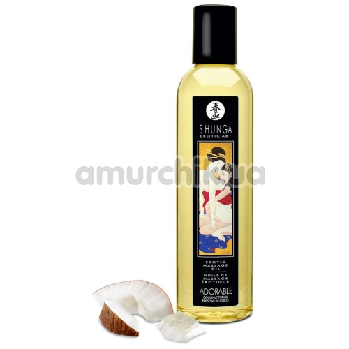 Масажна олія Shunga Erotic Massage Oil Adorable Coconut Thrills - кокос, 250 мл - Фото №1