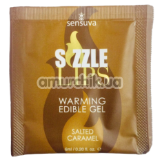 Оральный гель с согревающим эффектом Sensuva Sizzle Lips Salted Caramel - соленая карамель, 6 мл - Фото №1