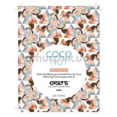 Масажна олія з зігріваючим ефектом Exsens Massage Coco Nut - кокос, 3 мл