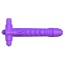 Виброкольцо с анальным стимулятором Fantasy C-Ringz Silicone Double Penetrator Rabbit, фиолетовое - Фото №2