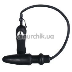 Анальный расширитель с вибрацией Inflatable Vibrating Anal Plug, черный - Фото №1