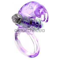 Ерекційне кільце з вібрацією Boss Series Rabbit Vibro Cock Ring, фіолетове - Фото №1