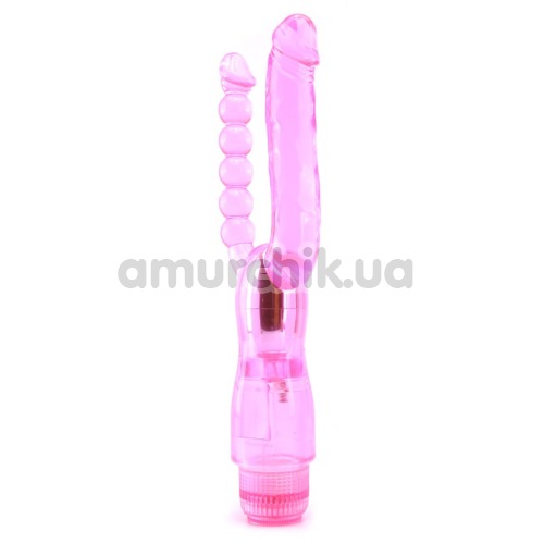 Анально-вагинальный вибратор Dual Pleasure Vibe, розовый - Фото №1