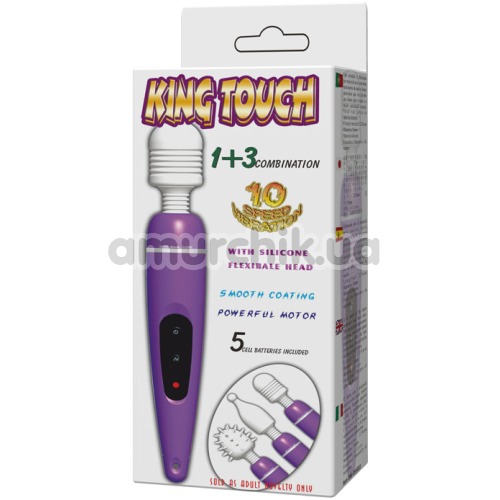 Кліторальний вібратор King Touch 1+3 Combination, фіолетовий