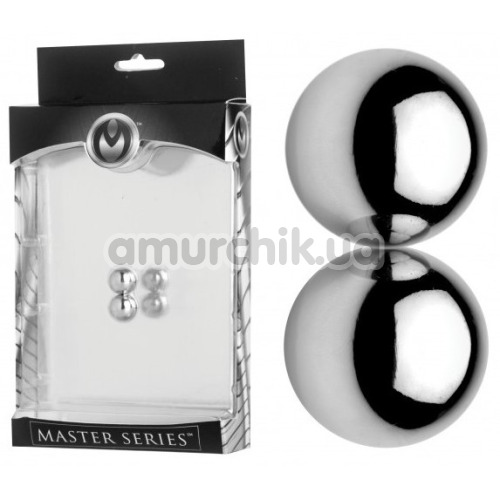 Магнитные зажимы для сосков Master Series Magnus Mighty Magnetic Orbs, серебряные