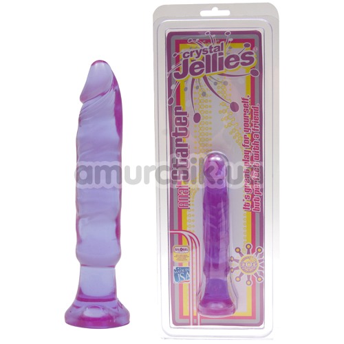 Фалоімітатор Crystal Jellies Anal Starter, 15 см фіолетовий