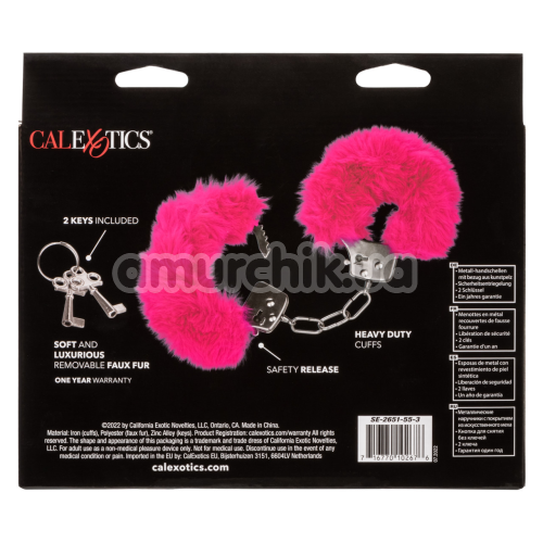 Наручники Calexotics Ultra Fluffy Furry Cuffs, розовые