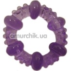 Кольцо-насадка Pure Arousal фиолетовое с пупырышками и кругами - Фото №1