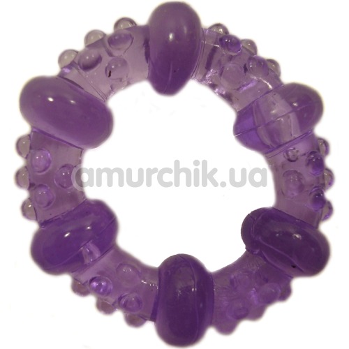 Кільце-насадка Pure Arousal фіолетове з пухирцями і колами
