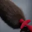 Анальная пробка с коричневым хвостиком, вибрацией и ротацией  Upko Swinging & Vibrating Anal Plug, красная - Фото №7