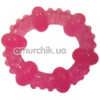 Кольцо-насадка Pure Arousal розовое с пупырышками и кругами