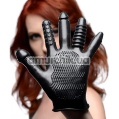 Рукавичка для фістінгу Master Series Pleasure Poker Textured Glove, чорна - Фото №1