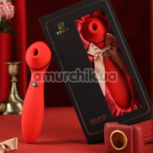 Симулятор орального сексу для жінок з вібрацією KissToy Elizabeth, червоний