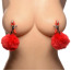 Затискачі для сосків з помпонами Charmed Pom Pom Nipple Clamps, червоні - Фото №7