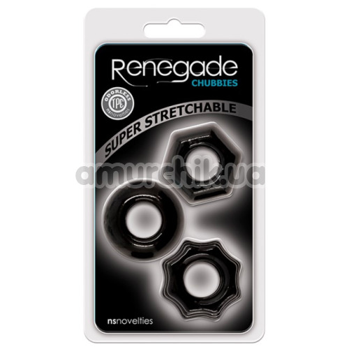 Набір з 3 ерекційних кілець Renegade Chubbies Super Stretchable Rings, чорний