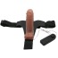 Страпон с вибрацией Ultra Passionate Harness Realdeal Penis Strap On, коричневый - Фото №6