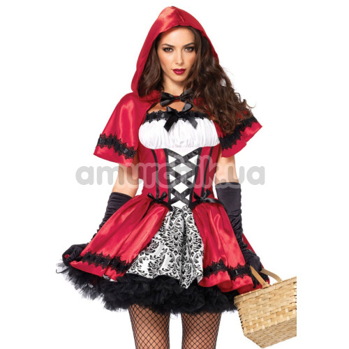 Костюм красной шапочки Leg Avenue Gothic Red Riding Hood красный: платье + накидка с капюшоном