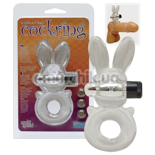 Виброкольцо Vibrating Rabbit Cockring, прозрачное