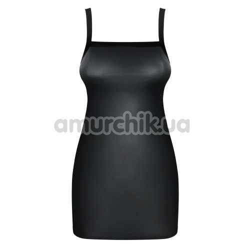 Комплект Obsessive Leatheria черный: платье + трусики-стринги