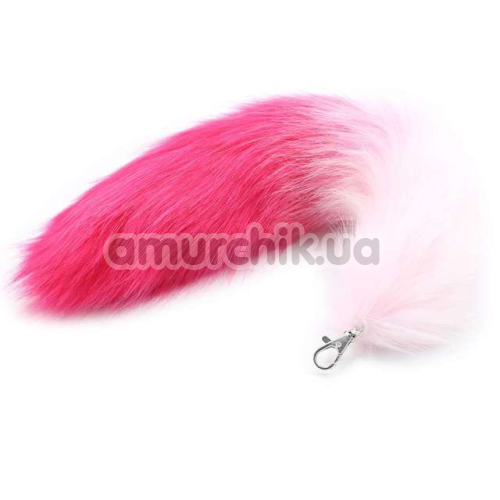 Анальна пробка з хвостом лисиці DS Fetish Anal Plug Faux Fur Fox Tail знімна, рожева