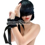 Бондажний набір Art of Sex Blindfold and Handcuffs Aria, чорний - Фото №1