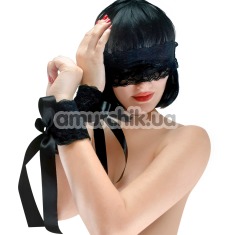 Бондажный набор Art of Sex Blindfold and Handcuffs Aria, черный - Фото №1