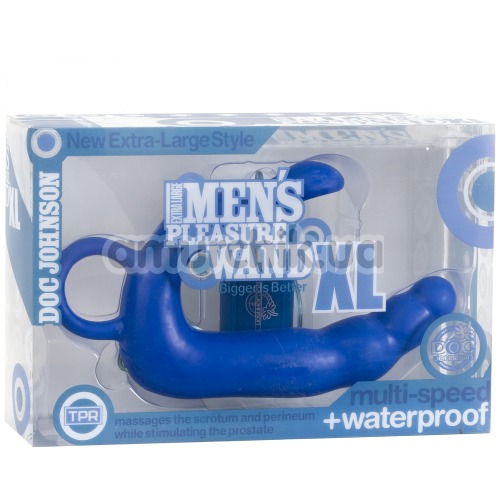 Вібростимулятор простати для чоловіків Mens Pleasure Wand Extra Large, 20 см синій