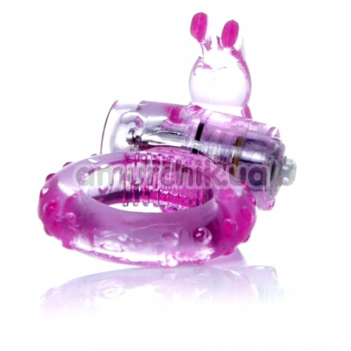 Эрекционное кольцо c вибрацией Boss Series Rabbit Vibro Cock Ring, розовое