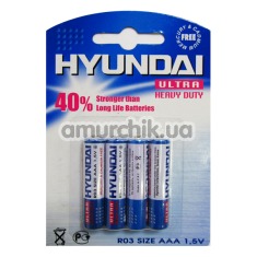 Батарейки Hyundai Ultra Heavy Duty AAA, 4 шт - Фото №1