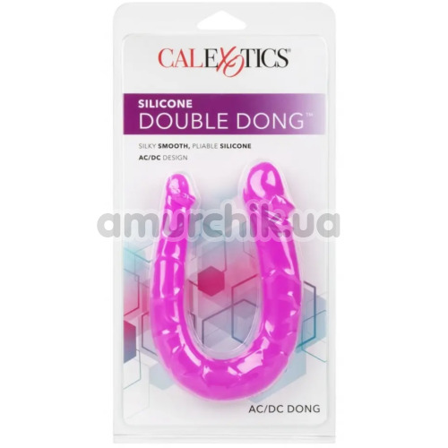 Двухконечный фаллоимитатор Silicone Double Dong AC DC Dong, розовый