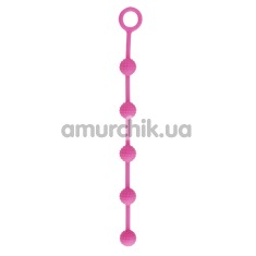 Анальная цепочка Delight Throb с пупырышками, 25 см розовая - Фото №1